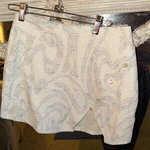 Cream Textured Devon Windsor Skirt